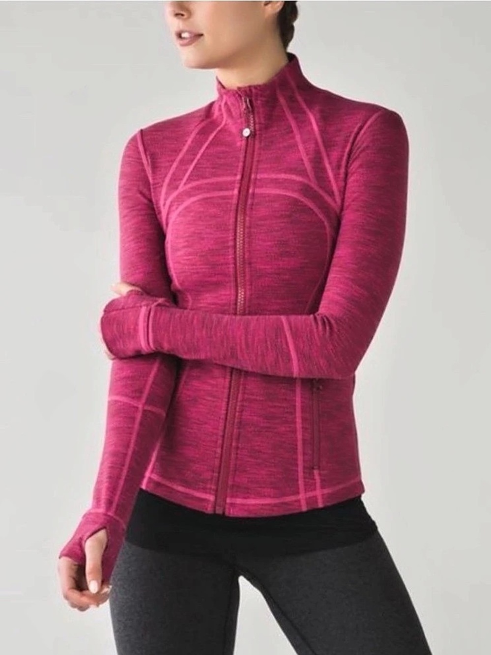 Lululemon Define Jacket Sz 6 In Diamond Jacquard Berry Rumble Jewelled Magenta